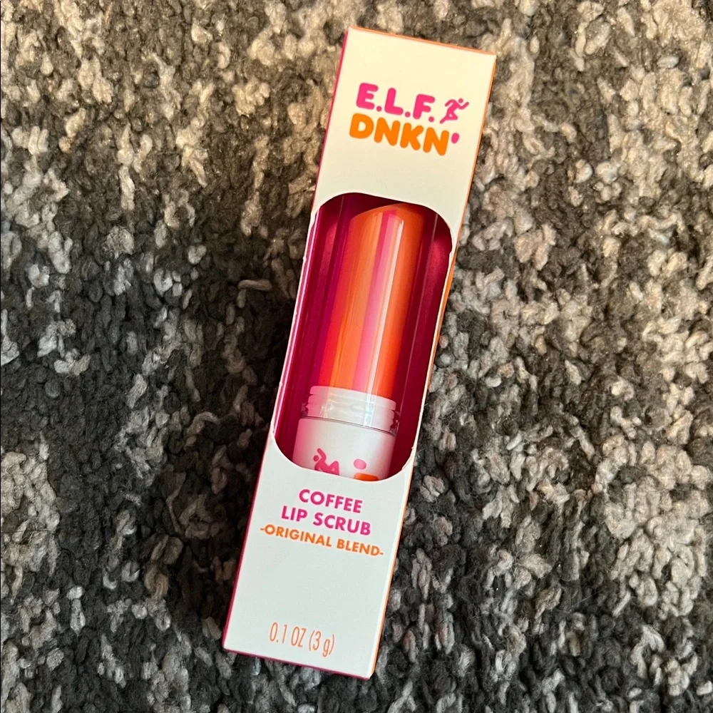 E.L.F X DNKN’ Dunkin Donuts coffee lip scrub, NIB!